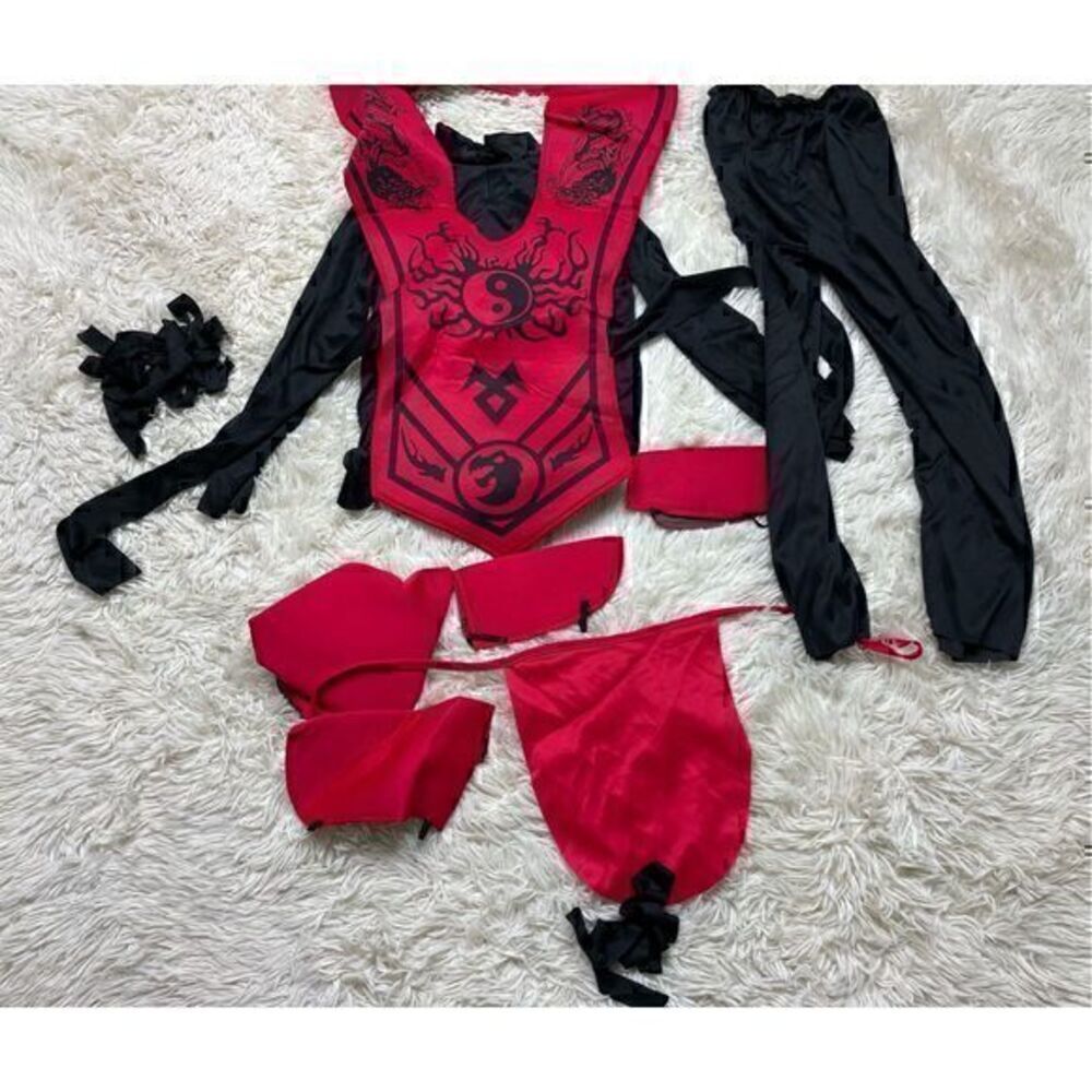 Boys Black & Red Ninja Costume Size 4T-6T